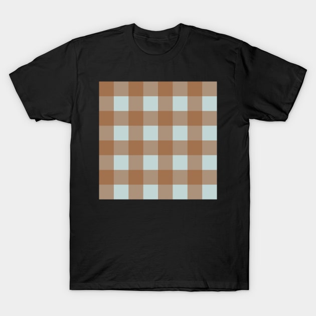 Little Critter Plaid - Brown and Pale Turquoise T-Shirt by A2Gretchen